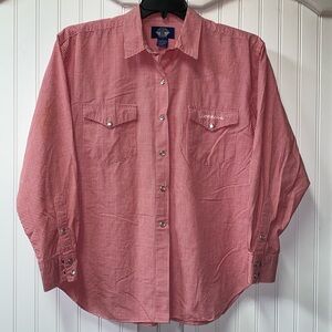 Dockers Gingham Check Western Snap Shirt L